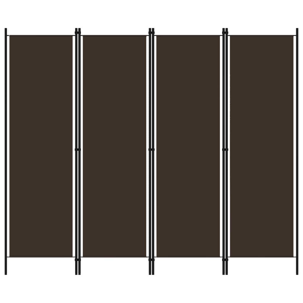 vidaXL 4-Panel Room Divider Brown 200x180 cm