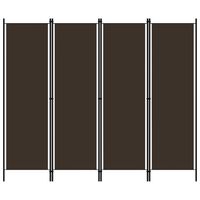 vidaXL 4-Panel Room Divider Brown 200x180 cm