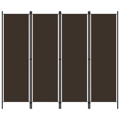 vidaXL 4-Panel Room Divider Brown 200x180 cm, brown vidaXL 4-Panel Room Divider Brown 200x180 cm
