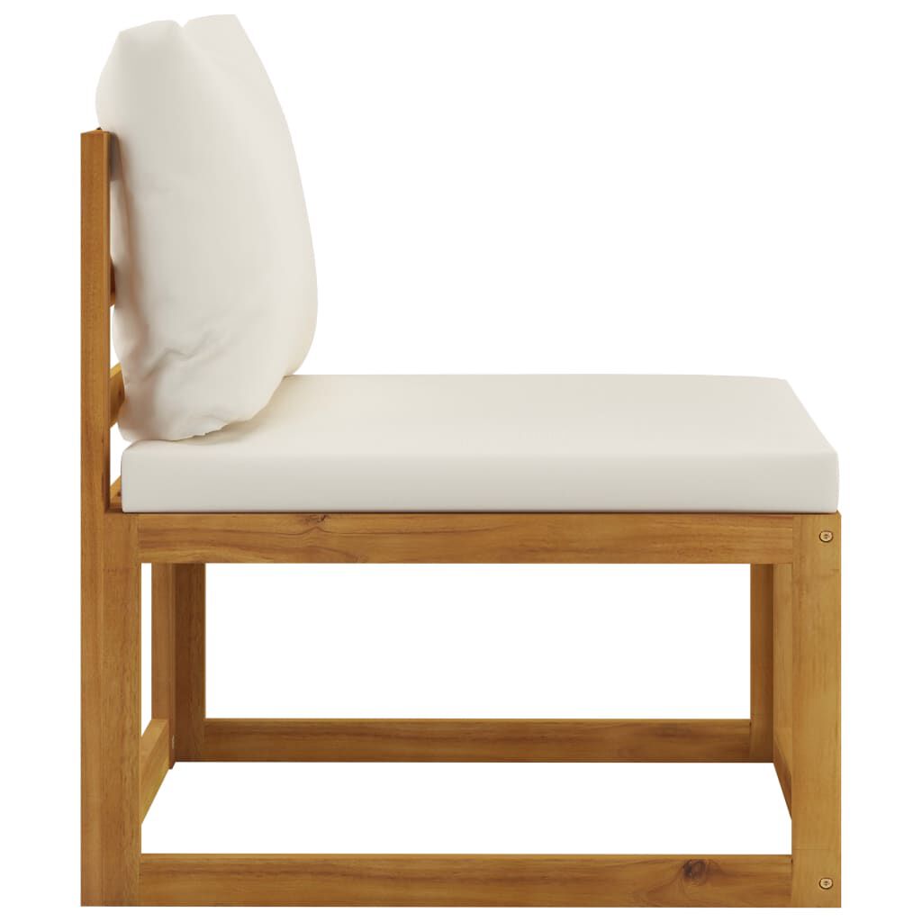vidaXL 9 Piece Garden Lounge Set with Cushion Cream Solid Acacia Wood