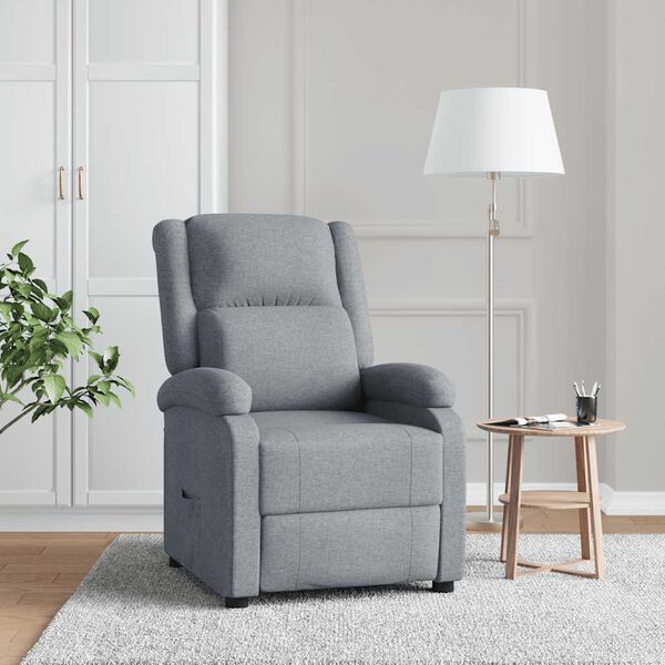 vidaXL Recliner Chair Light Grey Fabric