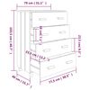 vidaXL Sideboard HAMAR Dark Grey 79x40x103.5 cm Solid Wood Pine