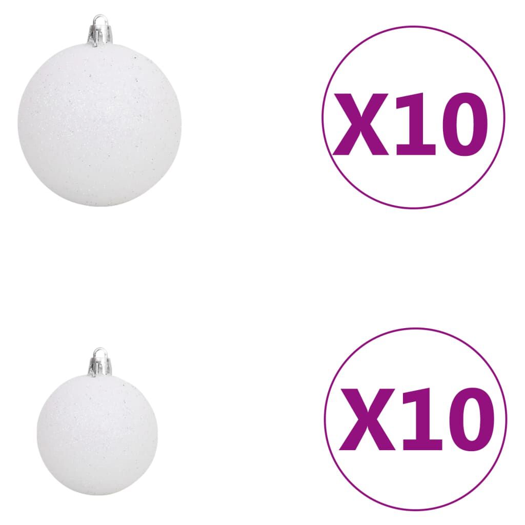 vidaXL Artificial Pre-lit Christmas Tree with Ball Set White 210 cm PVC