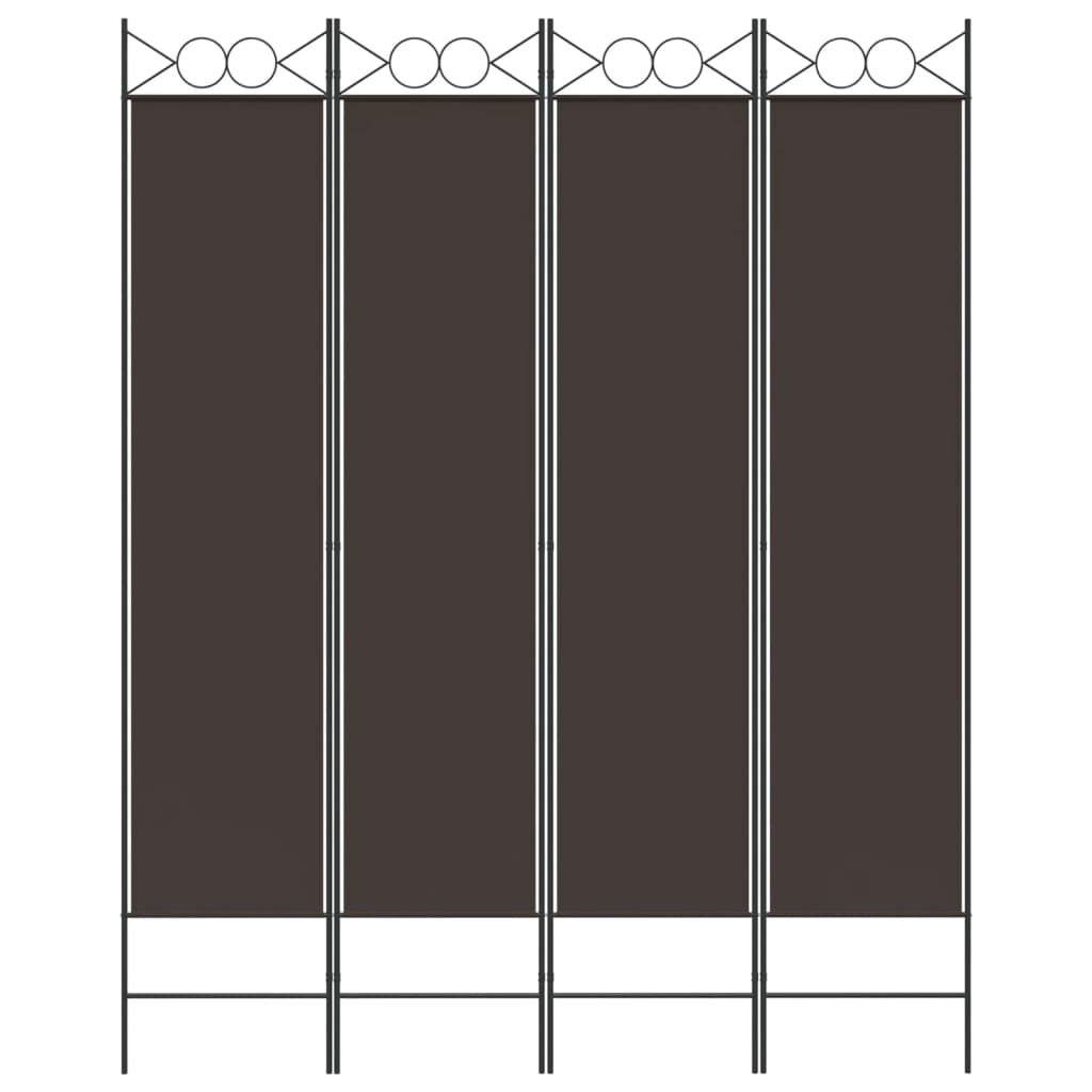 vidaXL 4-Panel Room Divider Brown 160x200 cm Fabric