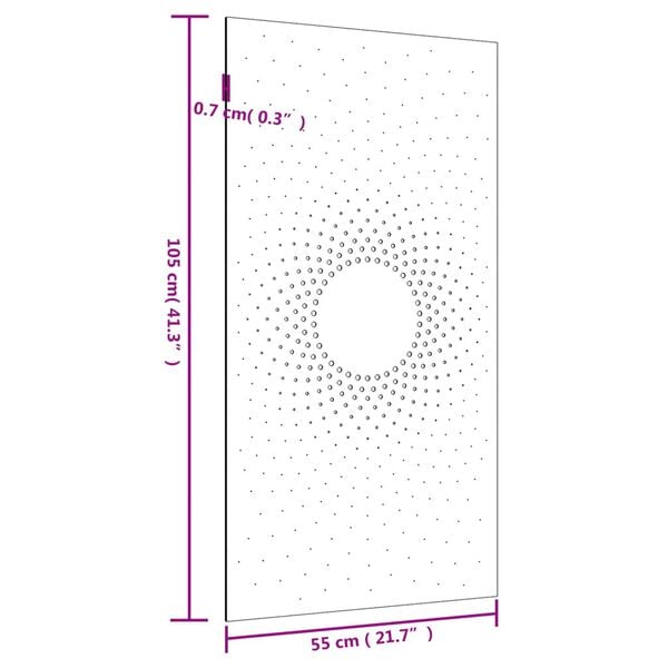 vidaXL Garden Wall Decoration 105x55 cm Corten Steel Sun Design