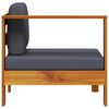 vidaXL Middle Sofa with 1 Armrest Dark Grey Solid Acacia Wood