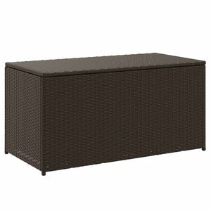 vidaXL Outdoor Storage Box | Brown | Polyethylene rattan, Powder-coated steel