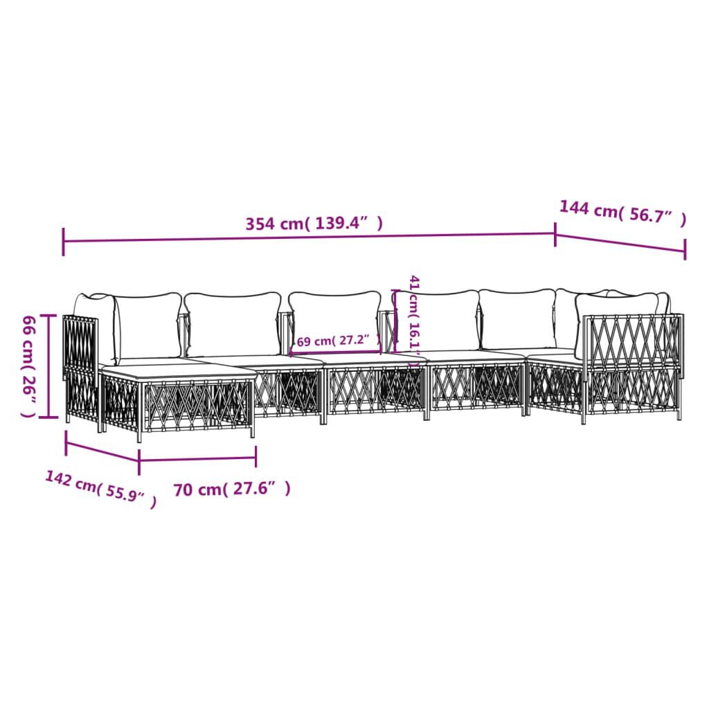 vidaXL 7 Piece Garden Lounge Set with Cushions Anthracite Steel