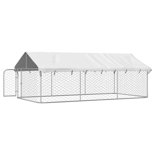 vidaXL Outdoor Dog Kennel with Roof 400x200x150 cm