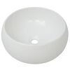 vidaXL Bathroom Basin with Mixer Tap Ceramic Round White