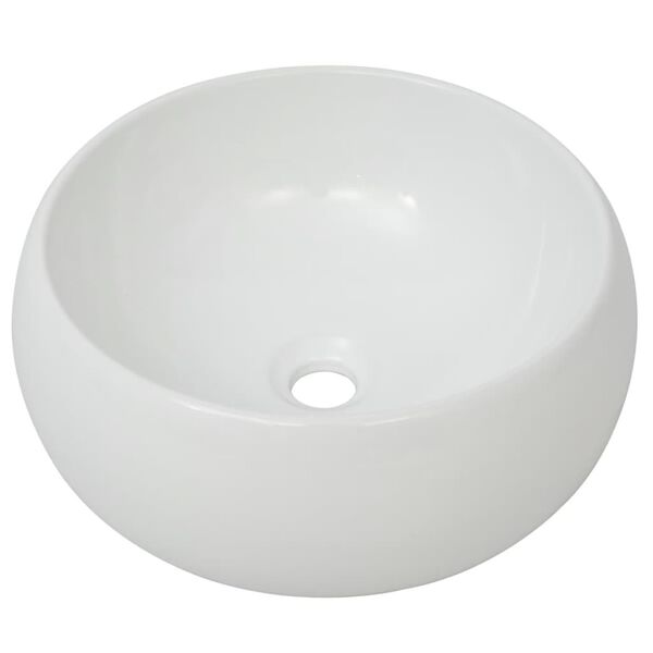 vidaXL Bathroom Basin with Mixer Tap Ceramic Round White
