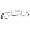 vidaXL 6 Piece Garden Lounge Set with Cushions Poly Rattan Dark Grey