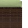vidaXL Garden Middle Sofa with Cushions Brown Poly Rattan