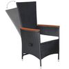 vidaXL 7 Piece Garden Dining Set Poly Rattan Black