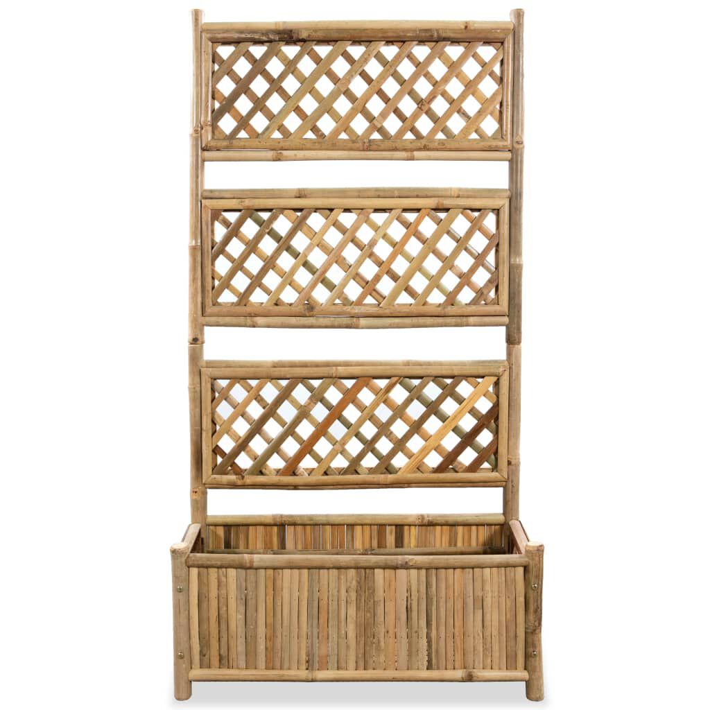 vidaXL Garden Raised Bed with Trellis Bamboo 70 cm