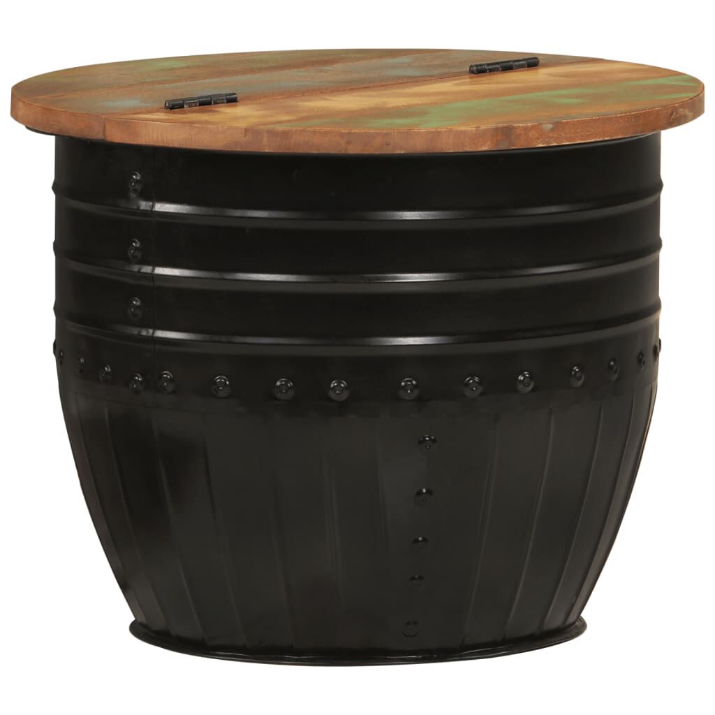 vidaXL Coffee Table Black 50x39.5 cm Solid Wood Reclaimed