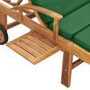 vidaXL Sun Lounger with Cushion Solid Teak Wood Green
