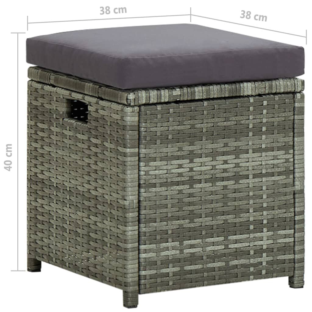 vidaXL 6 Piece Garden Lounge Set with Cushions Poly Rattan Grey