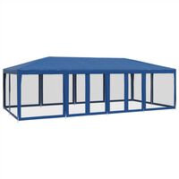 vidaXL Party Tent with 12 Mesh Sidewalls Blue 8x4 m HDPE, blue vidaXL Party Tent with 12 Mesh Sidewalls Blue 8x4 m HDPE