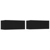 vidaXL 4 Piece TV Cabinet Set Black Engineered Wood