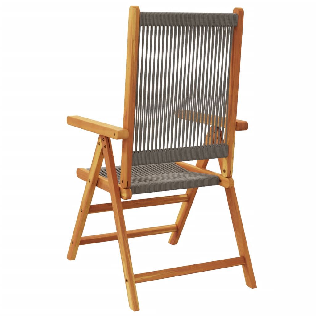 vidaXL Reclining Garden Chairs 6 pcs Grey Solid Wood Acacia