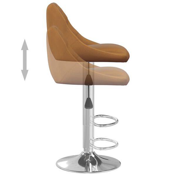 vidaXL Bar Stool 2 pcs Brown Velvet