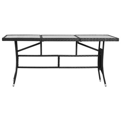 vidaXL Garden Table Black 170x80x74 cm Poly Rattan,  vidaXL Garden Table Black 170x80x74 cm Poly Rattan