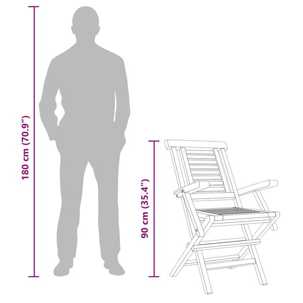 vidaXL Folding Garden Chairs 2 pcs 56x63x90 cm Solid Wood Teak