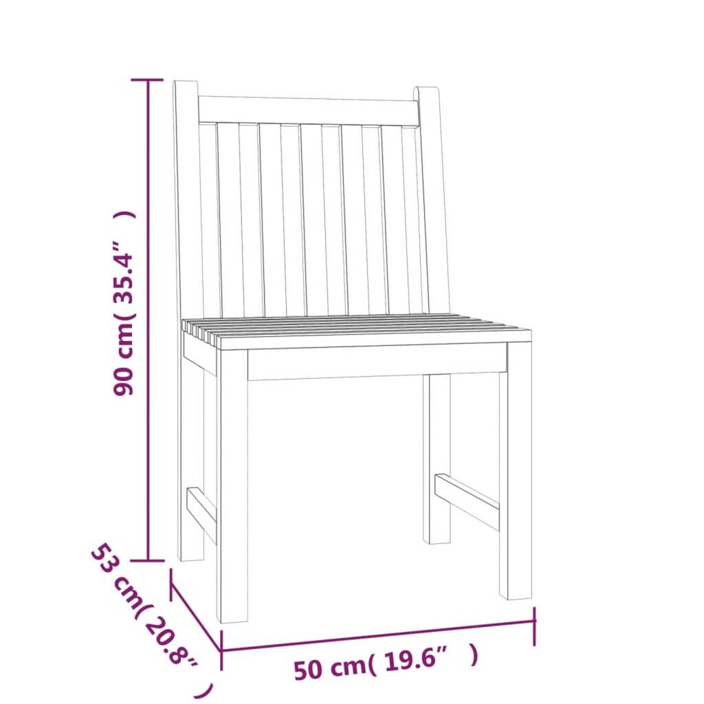 vidaXL 5 Piece Garden Dining Set Solid Wood Teak