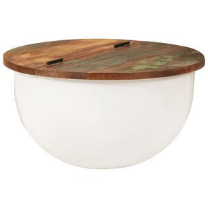 vidaXL Coffee Table White 50x27 cm Solid Wood Reclaimed