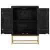 vidaXL Sideboard with 2 Doors Black&Gold 55x30x75 cm Solid Wood Mango