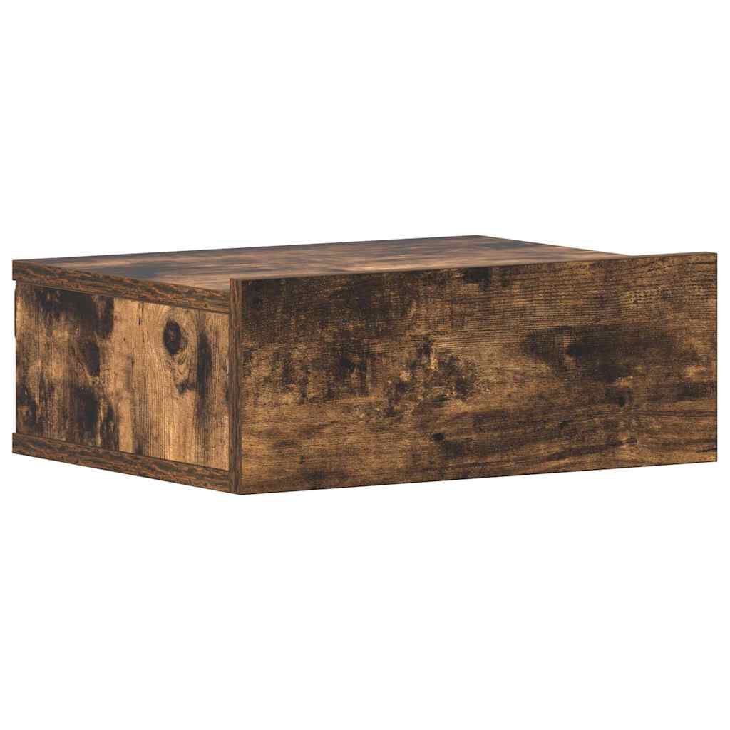 vidaXL Floating Nightstands 2 pcs Smoked Oak 40x30x15cm Engineered Wood