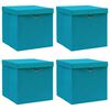 vidaXL Storage Boxes with Lids 4 pcs Baby Blue 32x32x32 cm Fabric