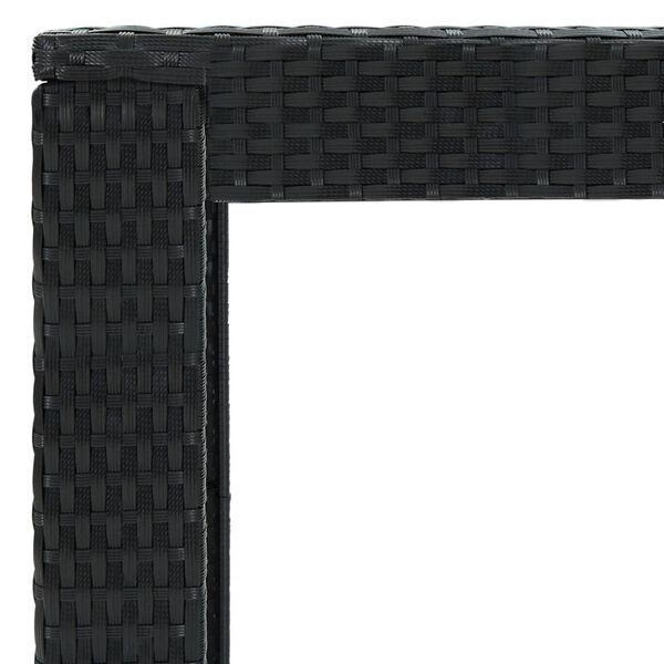 vidaXL 7 Piece Outdoor Bar Set with Cushions Poly Rattan Black