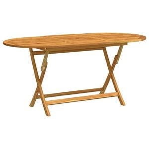 vidaXL Garden Table | Wood Brown | Solid eucalyptus wood | Medium | Foldable
