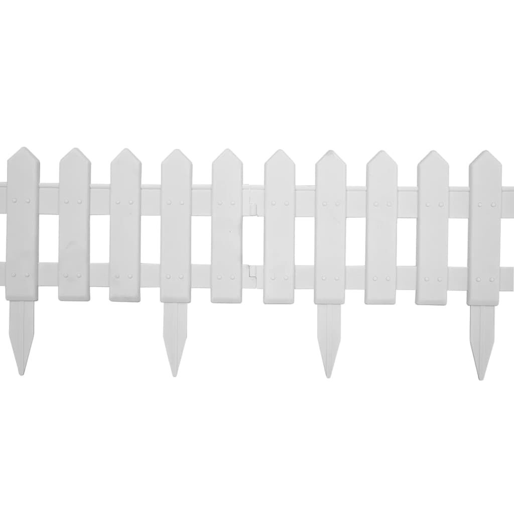vidaXL Lawn Edgings 25 pcs White 10 m PP