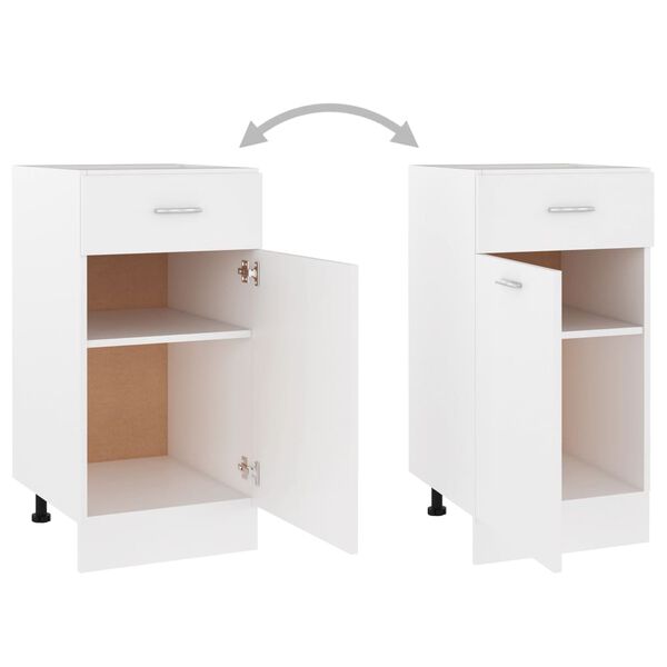 vidaXL Drawer Bottom Cabinet Lyon White 40x46x81.5 cm Engineered Wood