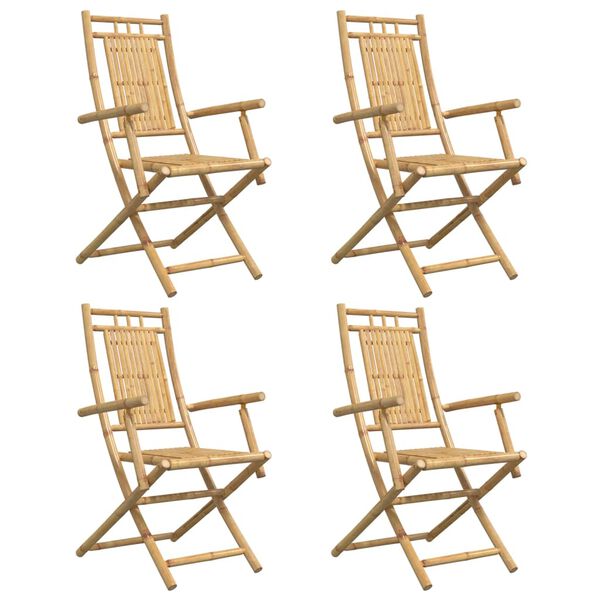 vidaXL Folding Garden Chairs 4 pcs 53x66x99 cm Bamboo