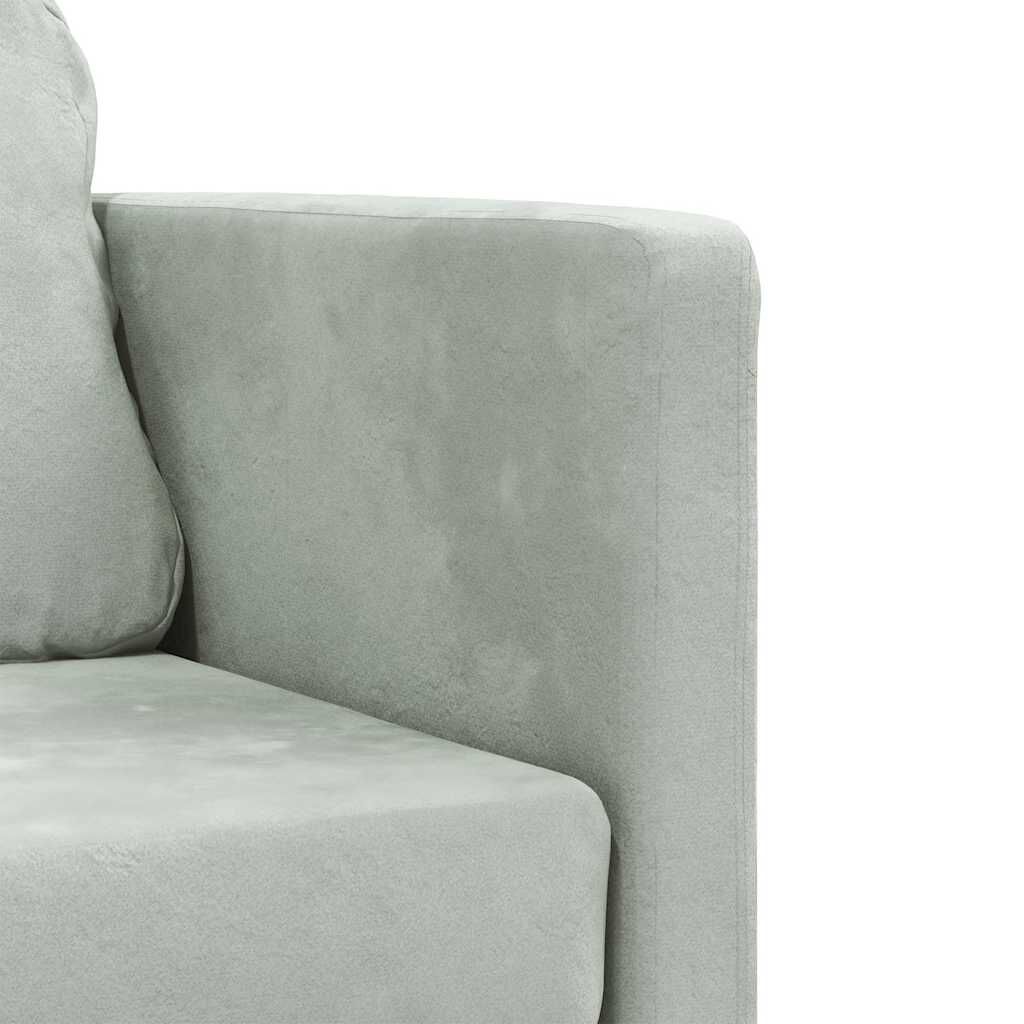 vidaXL Floor Sofa Bed 2-in-1 Light Grey 122x204x55 cm Velvet