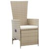 vidaXL 7 Piece Garden Dining Set Poly Rattan Beige