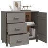 vidaXL Sideboard HAMAR Light Grey 90x40x80 cm Solid Pinewood
