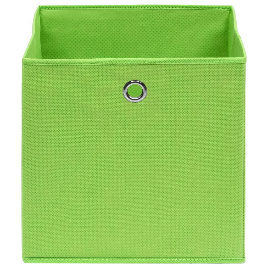 vidaXL Storage Boxes 10 pcs Non-woven Fabric 28x28x28 cm Green