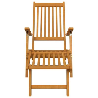 vidaXL Outdoor Deck Chair with Footrest and Table Solid Wood Acacia,  vidaXL Outdoor Deck Chair with Footrest and Table Solid Wood Acacia