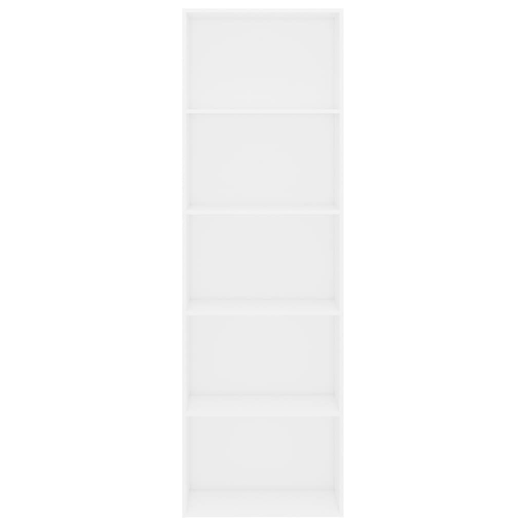 vidaXL 5-Tier Book Cabinet White 60x30x189 cm Engineered Wood