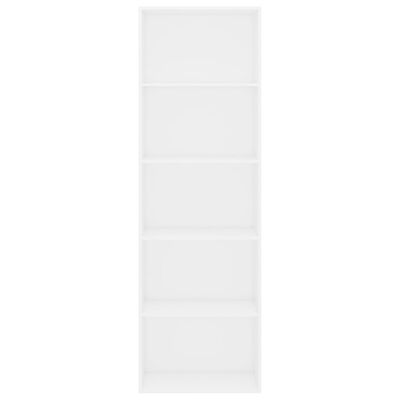 vidaXL 5-Tier Book Cabinet White 60x30x189 cm Engineered Wood, white vidaXL 5-Tier Book Cabinet White 60x30x189 cm Engineered Wood