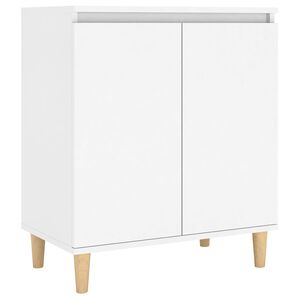 vidaXL Sideboard with Solid Wood Legs White 60x35x70cm Engineered Wood