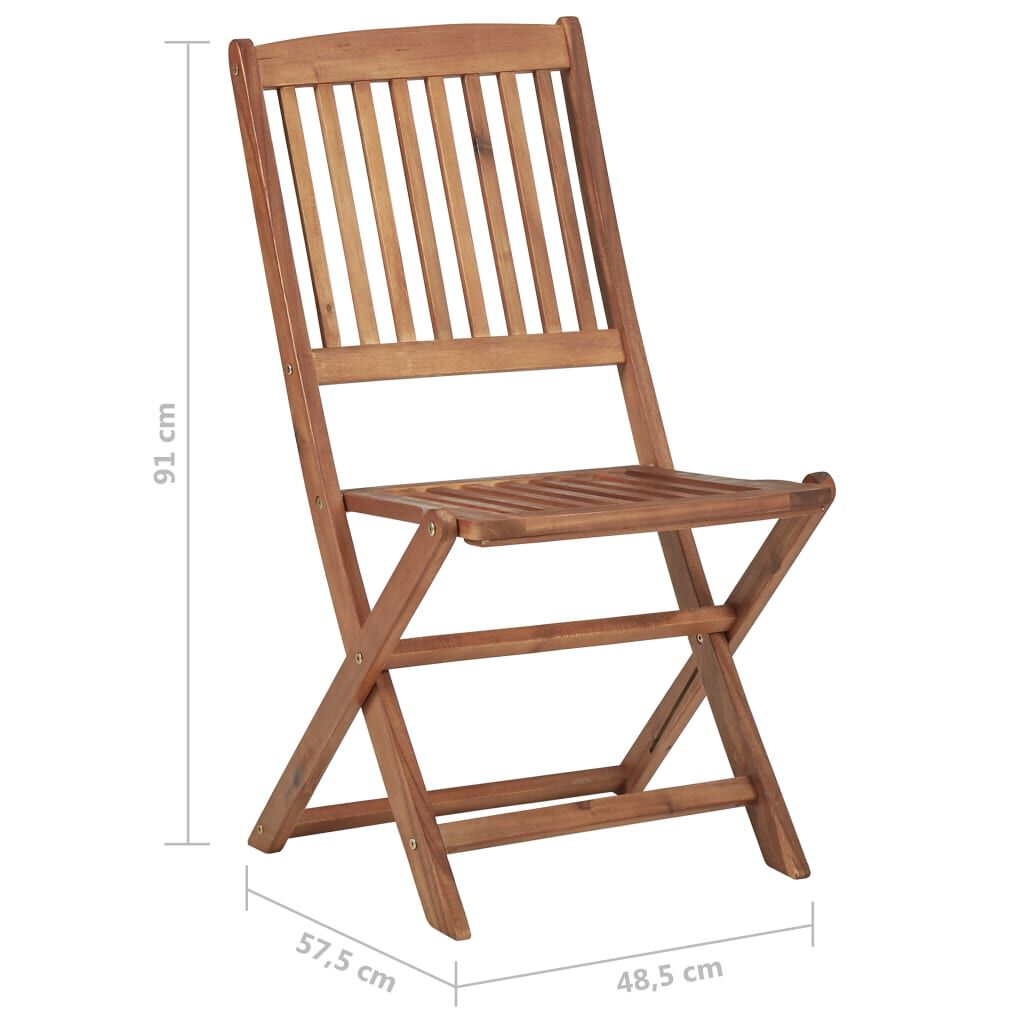 vidaXL Folding Garden Chairs 6 pcs Solid Acacia Wood