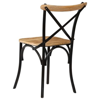vidaXL Cross Chairs 2 pcs Black Solid Mango Wood,  vidaXL Cross Chairs 2 pcs Black Solid Mango Wood