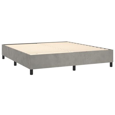 vidaXL Bed Frame without Mattress Light Grey 180x200 cm Super King Velvet, light grey vidaXL Bed Frame without Mattress Light Grey 180x200 cm Super King Velvet