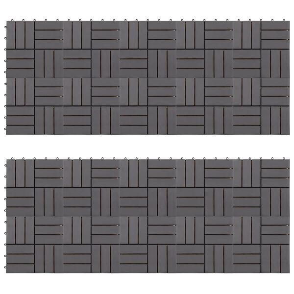 vidaXL Decking Tiles 20 pcs Grey Wash 30x30 cm Solid Acacia Wood